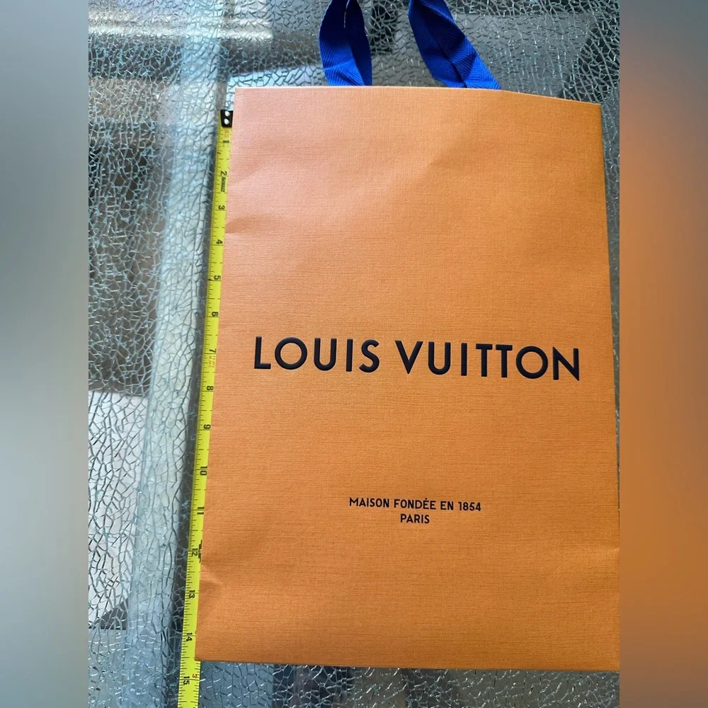 Louis Vuitton Orange Paper Bag. 14 X 10 X 4